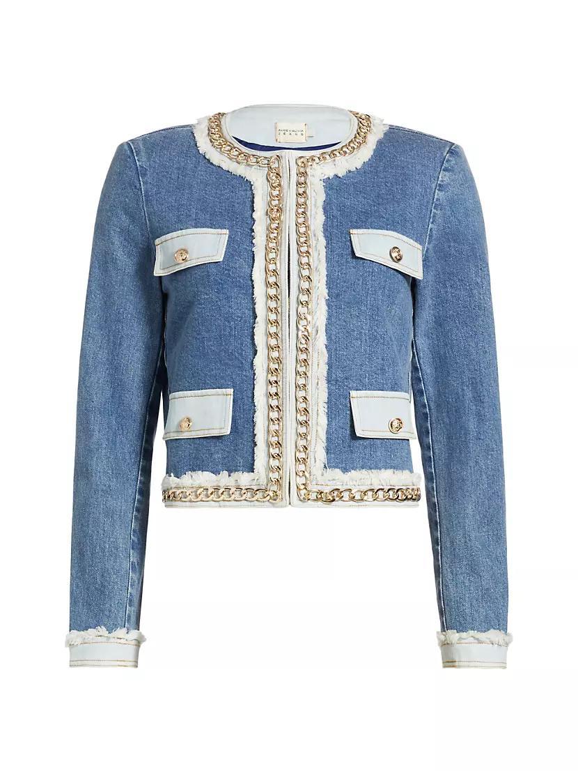 Landon Chain Denim Crop Jacket product image