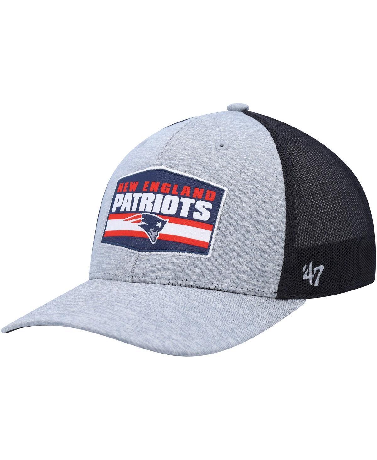 Mens 47 Heathered Gray/Navy New England Patriots Motivator Flex Hat Product Image