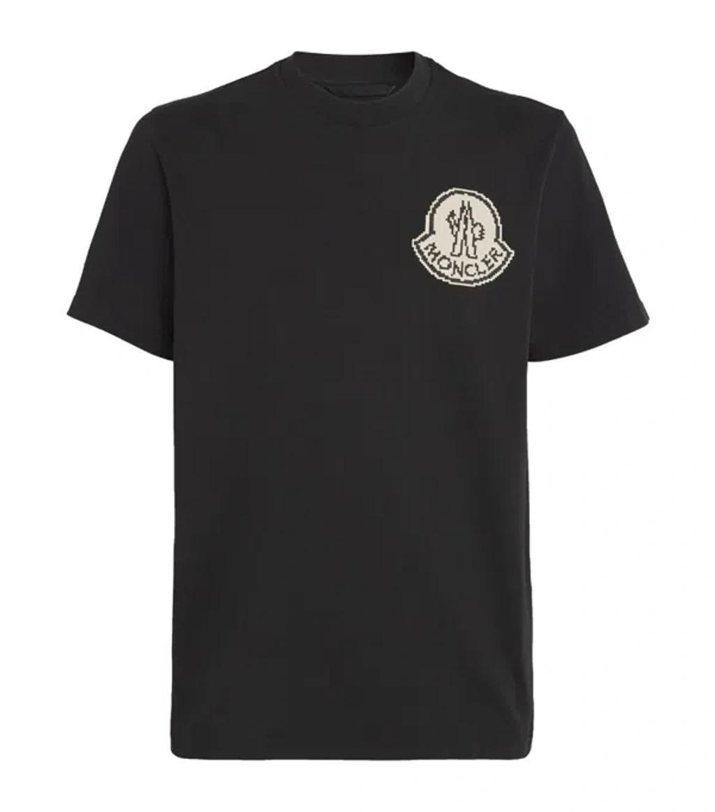 MONCLER Pixelated Logo T-shirt In Black Product Image