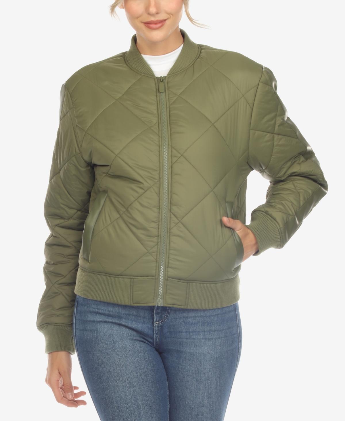 Lightweight Diamond Quilted Puffer Bomber Jacket Product Image