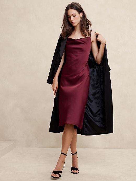 Satin Midi Slip Dress Product Image