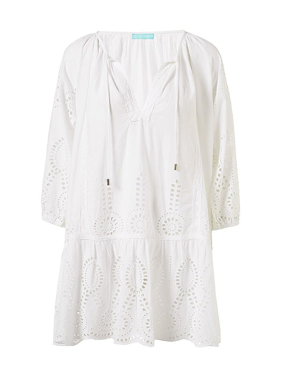 Womens Ashley Eyelet Cotton Cover-Up Minidress product image