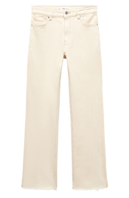 MANGO Raw Hem Crop Flare Jeans Product Image