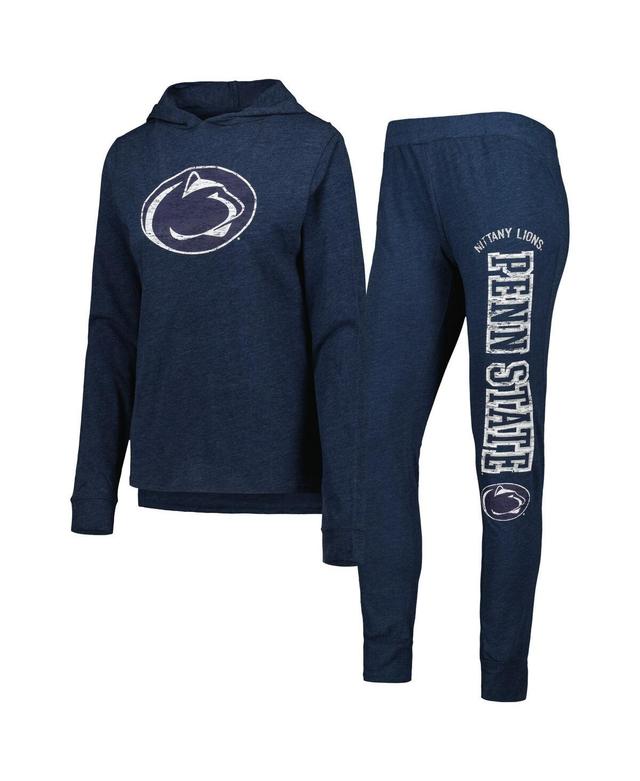 Womens Concepts Sport Heathered Navy Penn State Nittany Lions Long Sleeve Hoodie T-shirt and Pants Sleep Set Product Image