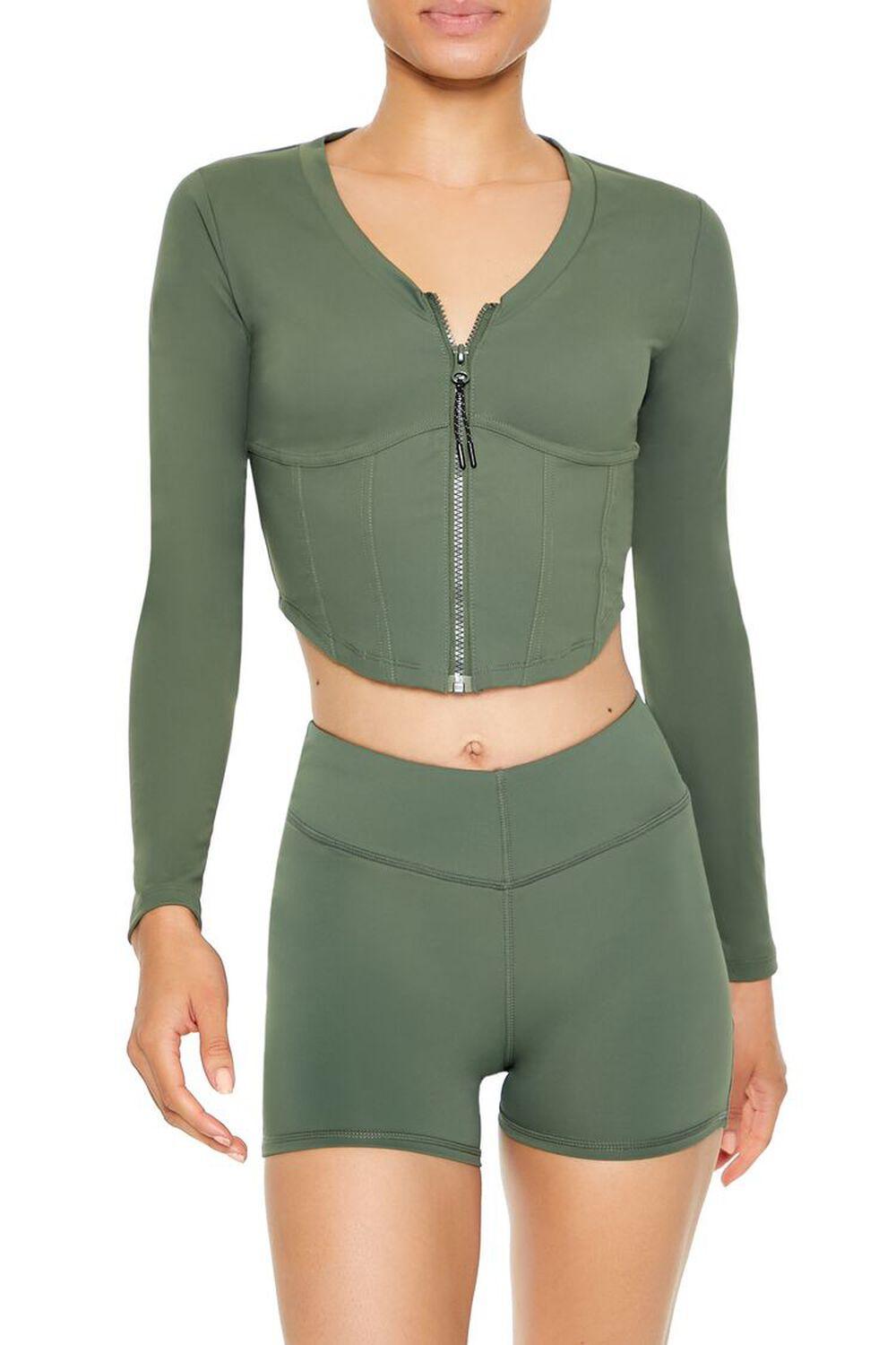 Active Cropped Zip-Up Jacket | Forever 21 Product Image