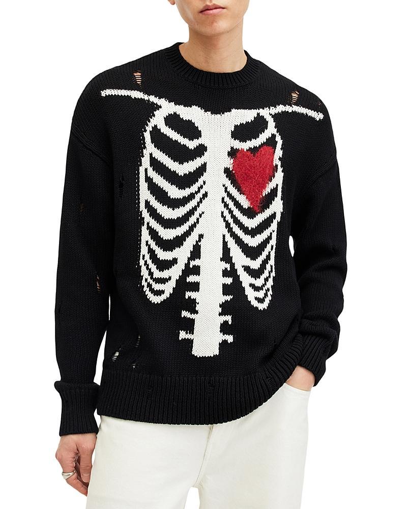 ALLSAINTS Heartcage Crewneck Sweater In Black Product Image