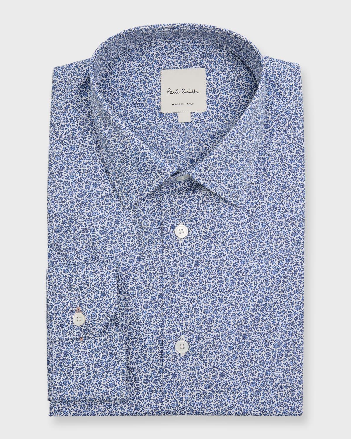 Mens Cotton Liberty Floral Printed Dress Shirt Product Image