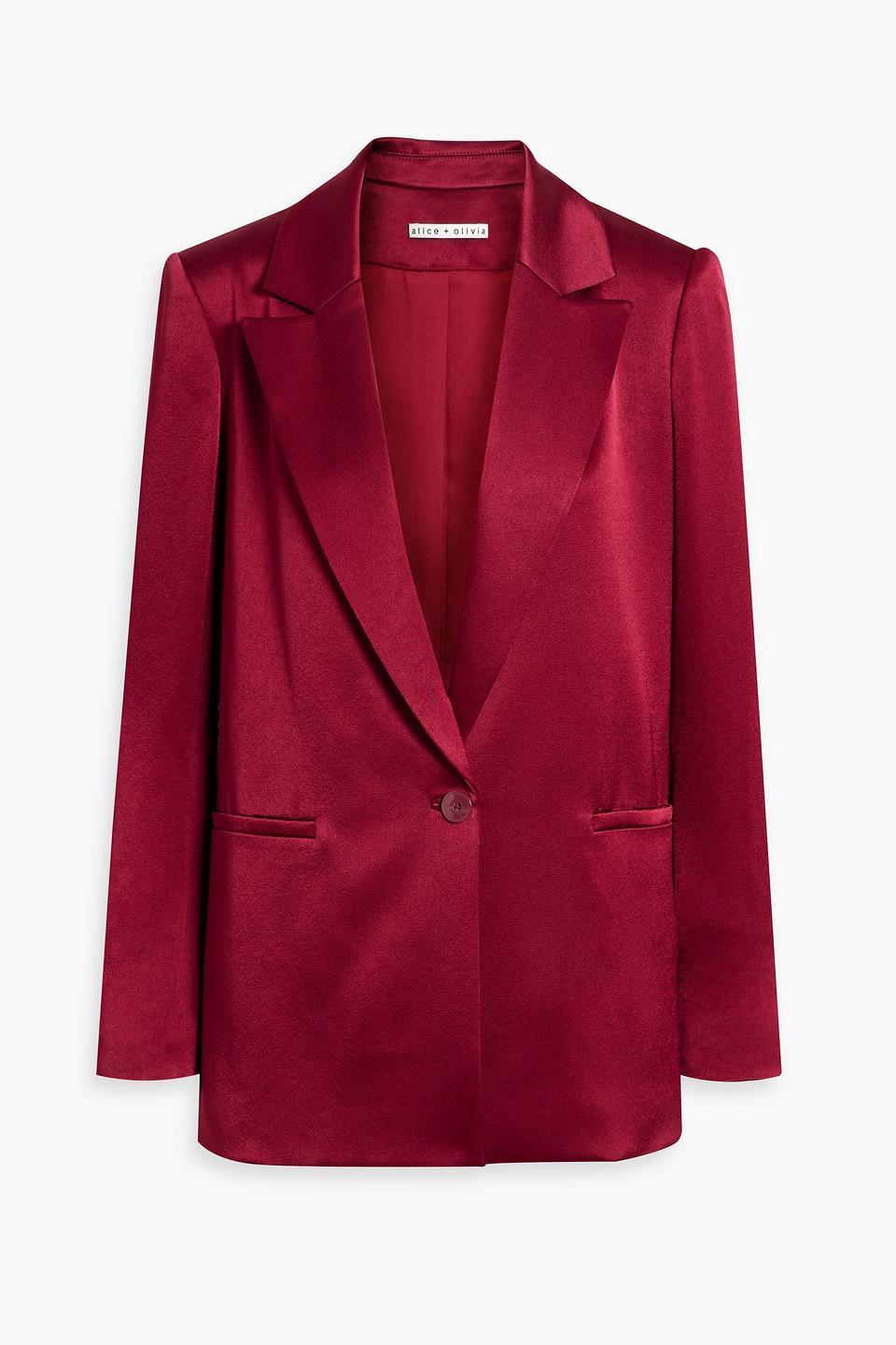 ALICE AND OLIVIA Denny Satin-crepe Blazer In Red Product Image