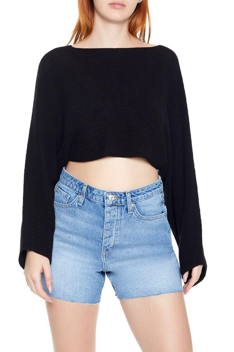 Cropped Split-Back Sweater | Forever 21 Product Image