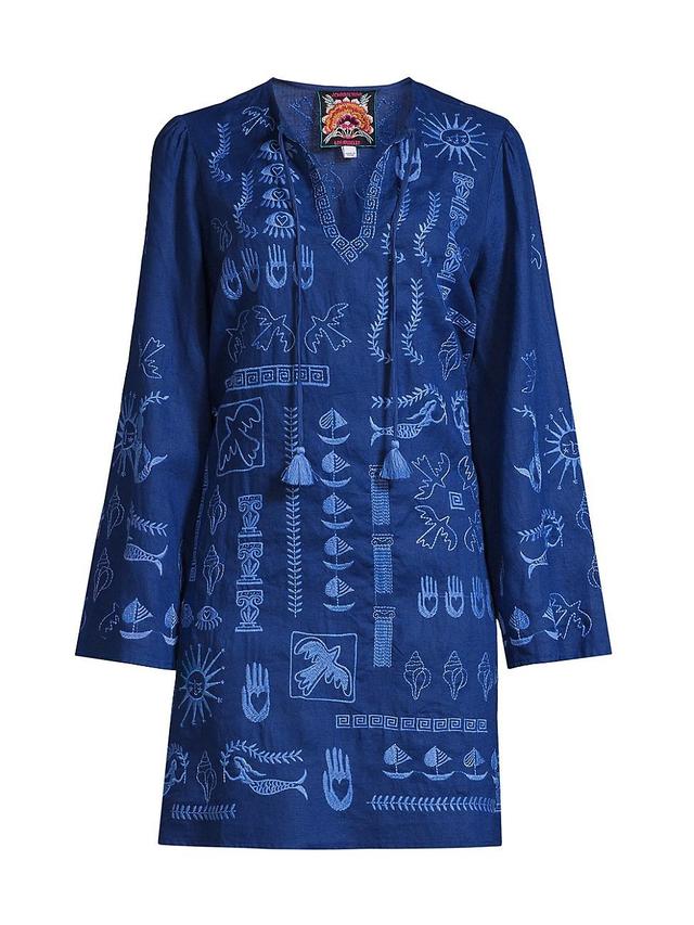Womens Acantha Embroidered Linen Dress Product Image