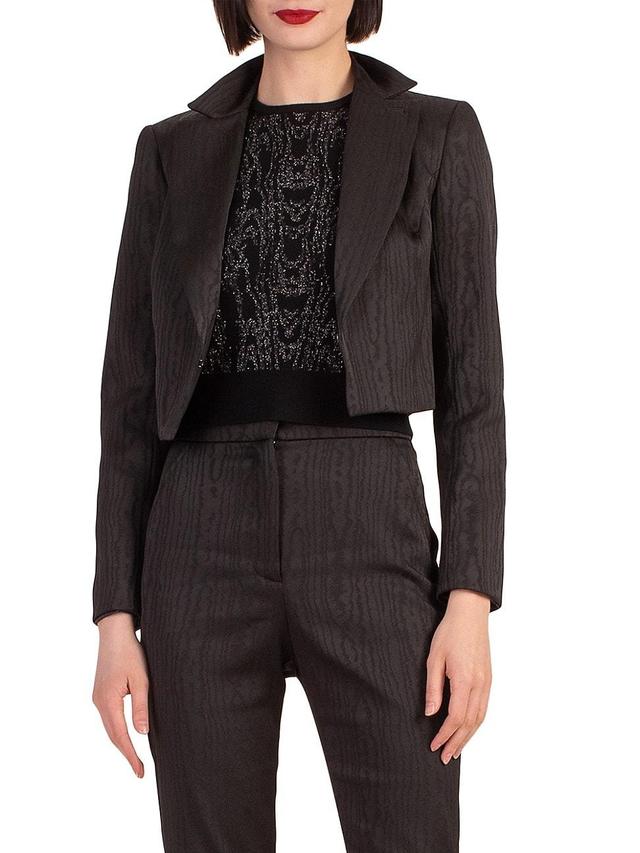 Womens Petra Wood-Print Cropped Blazer Product Image