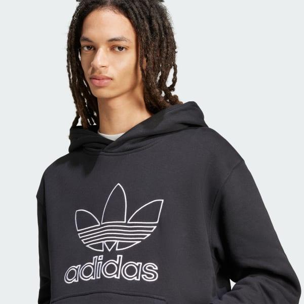 adidas Adicolor Outline Trefoil Hoodie Black XL Mens Product Image