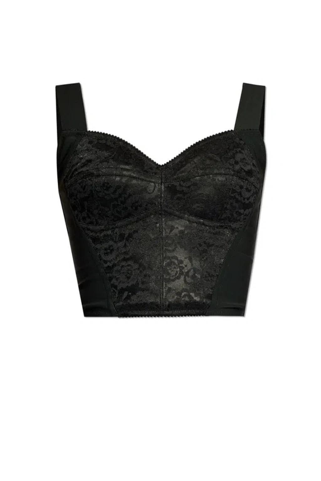 DOLCE & GABBANA Lace-trim Corset Top In Black product image