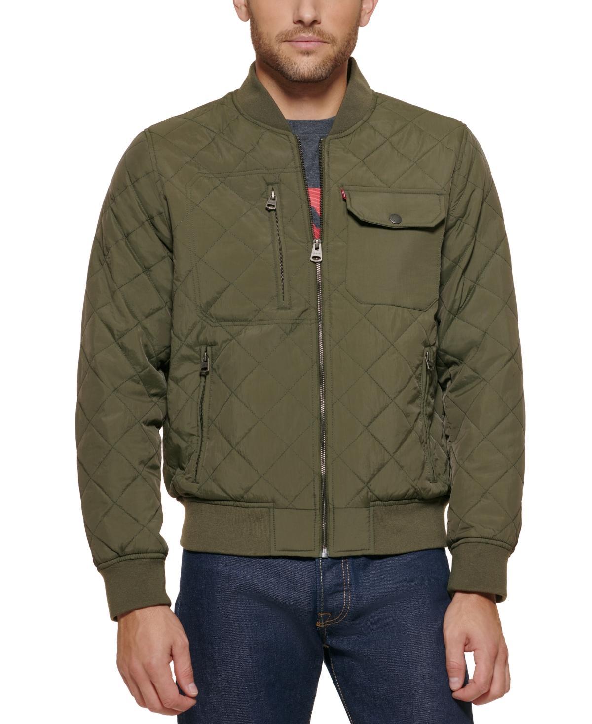 Levis Mens Regular-Fit Diamond-Quilted Bomber Jacket Product Image