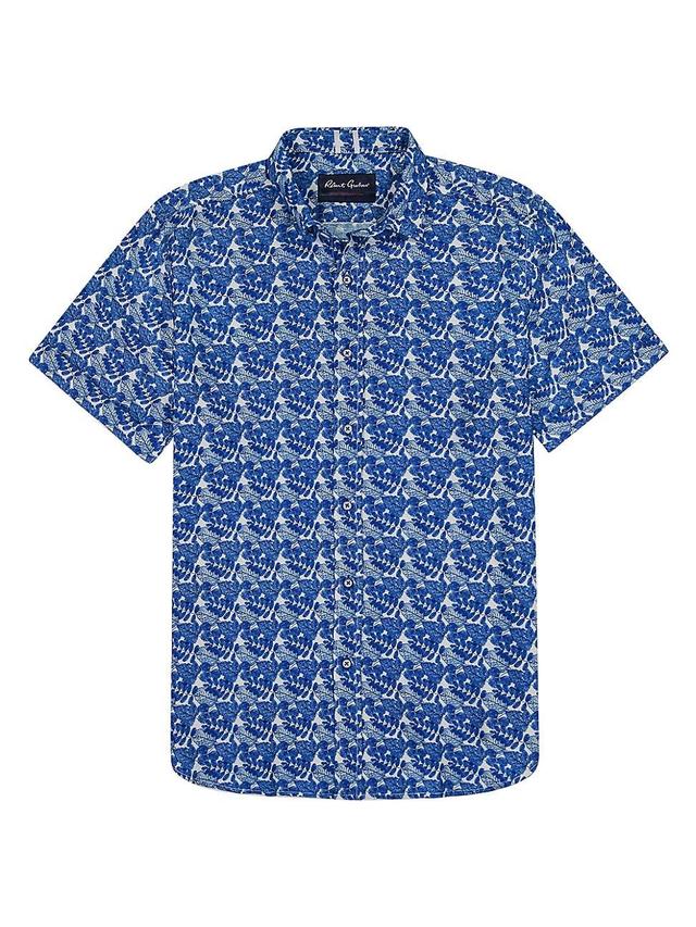 Mens Henrik Leaf Print Short-Sleeve Shirt Product Image