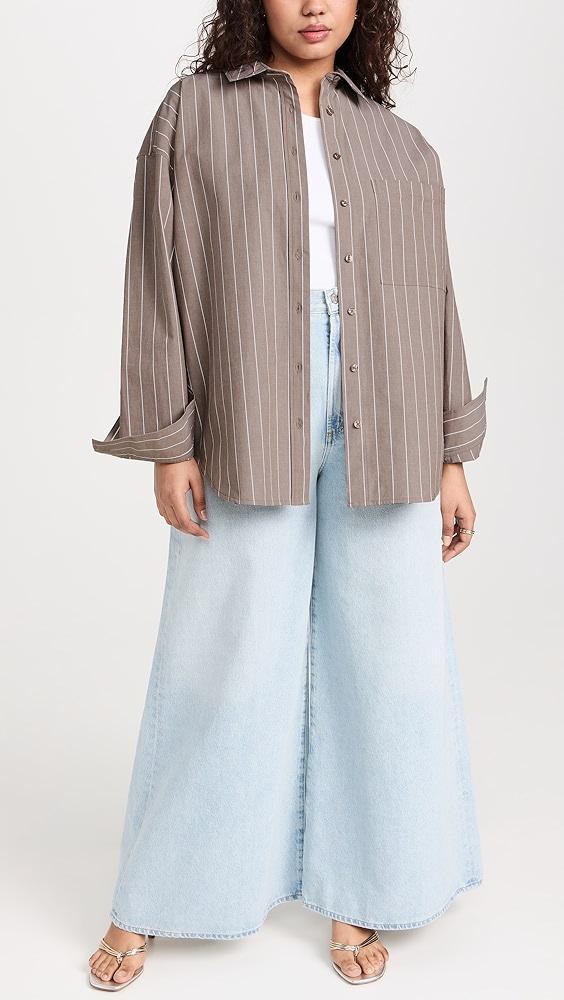 Good American Oversized Stripe Shirt | Shopbop Product Image