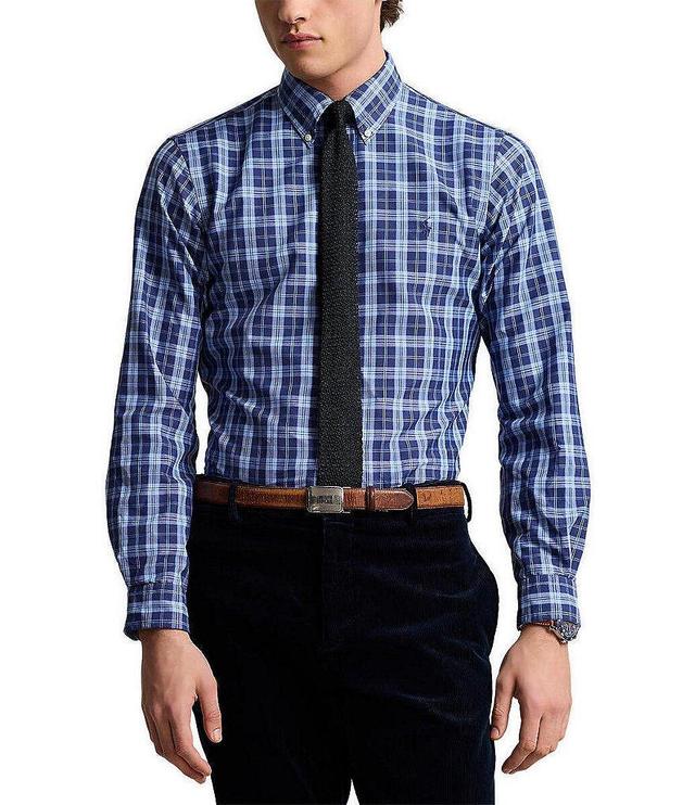 Polo Ralph Lauren Performance Stretch Classic Fit Plaid Oxford Long Sleeve Woven Shirt Product Image