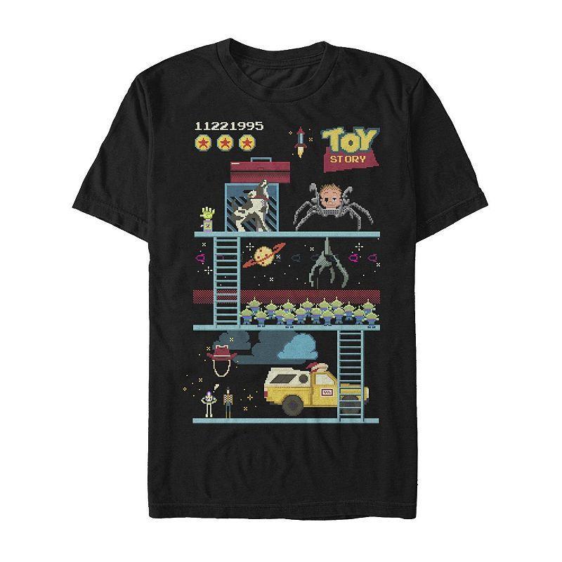 Disney Pixar Mens Toy Story 8-Bit Video Game Scene Short Sleeve T-Shirt Product Image