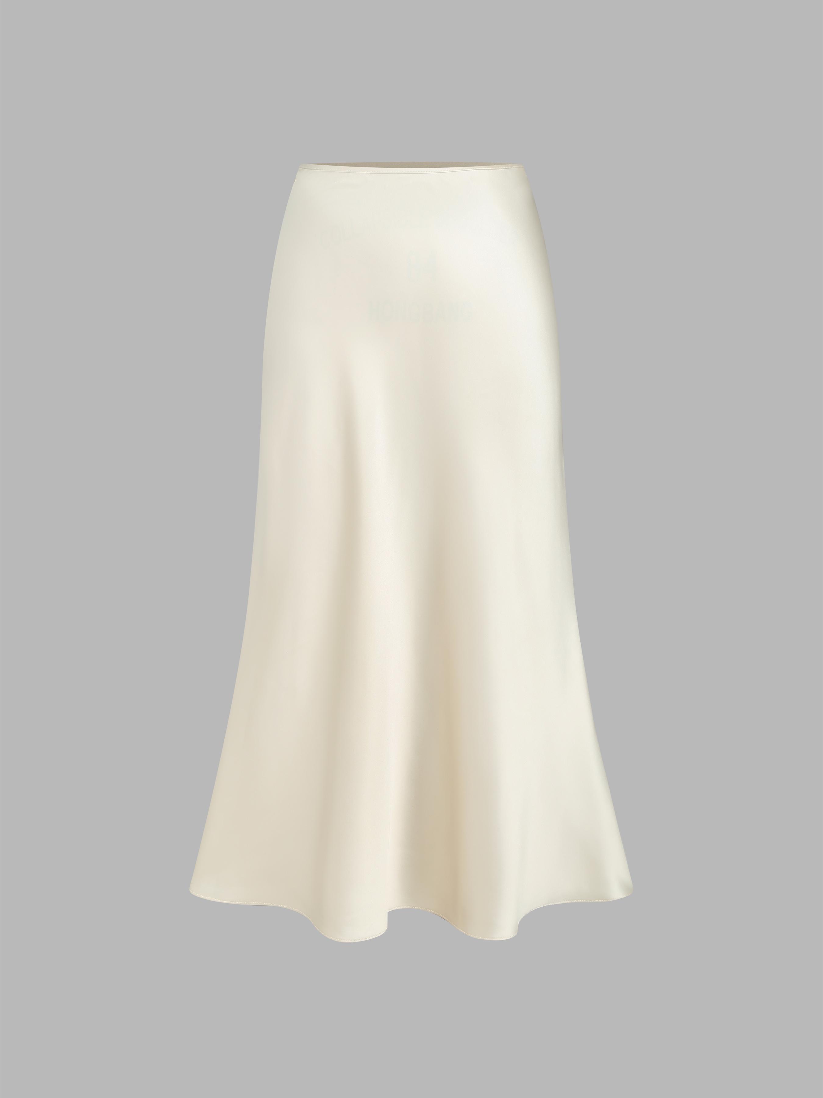 Satin Solid Ruffle Long Skirt Product Image