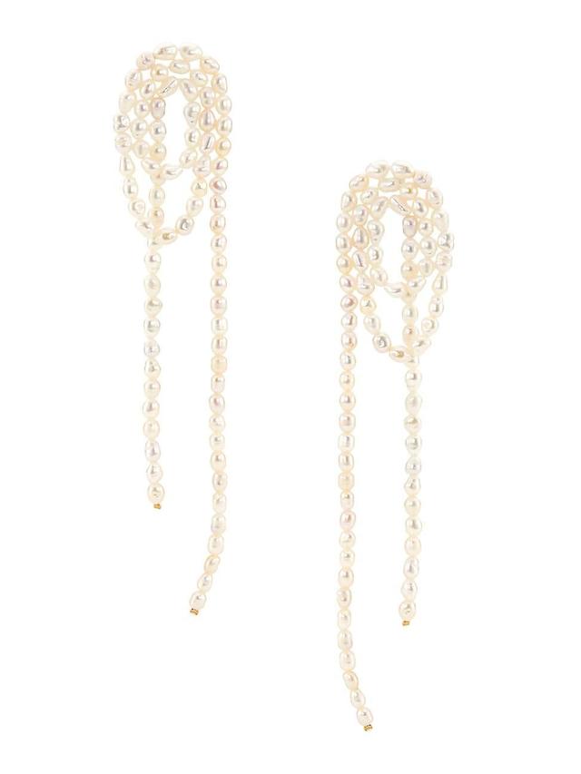 Womens Vroom 14K-Gold-Plated & Freshwater Pearl Earrings Product Image