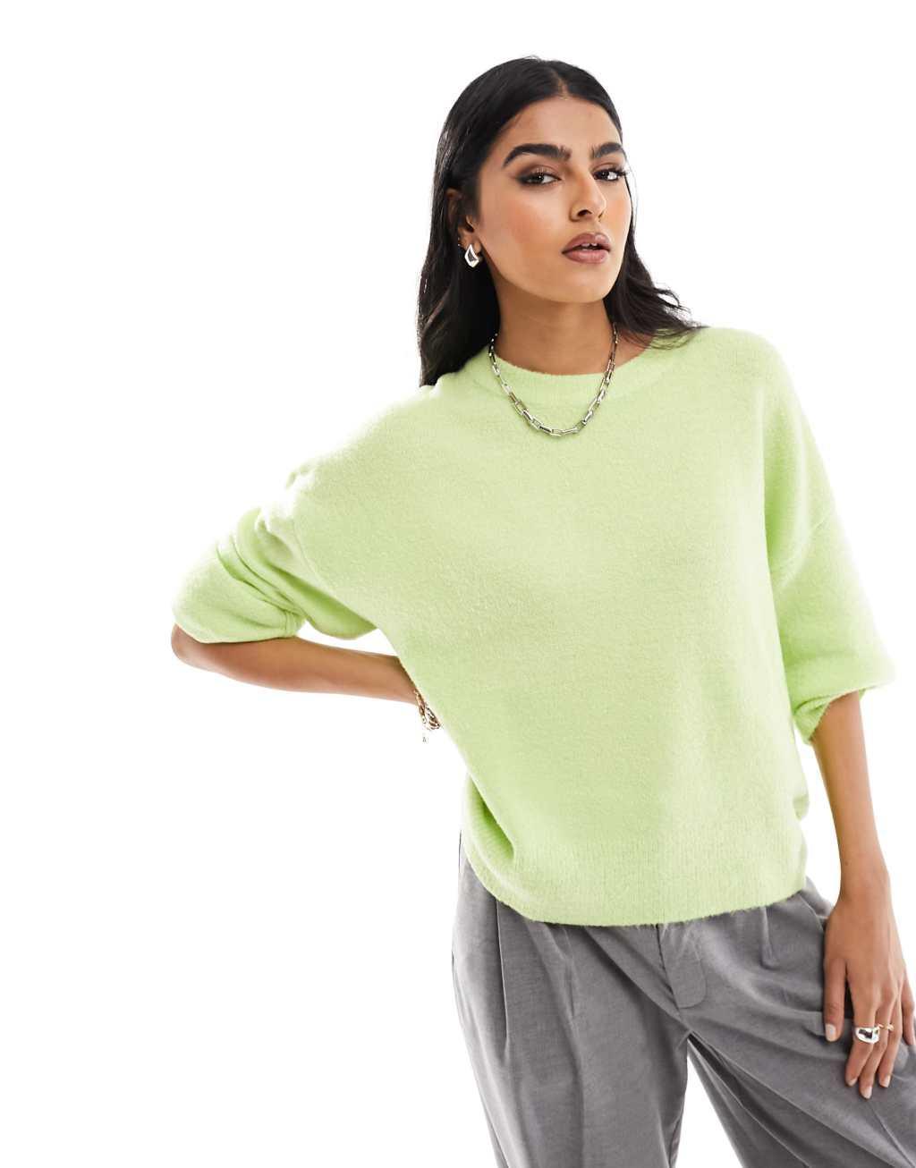 ASOS Design boxy high-neck sweater in green product image