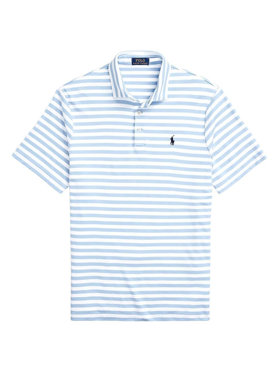 Mens Striped Cotton Polo Shirt Product Image