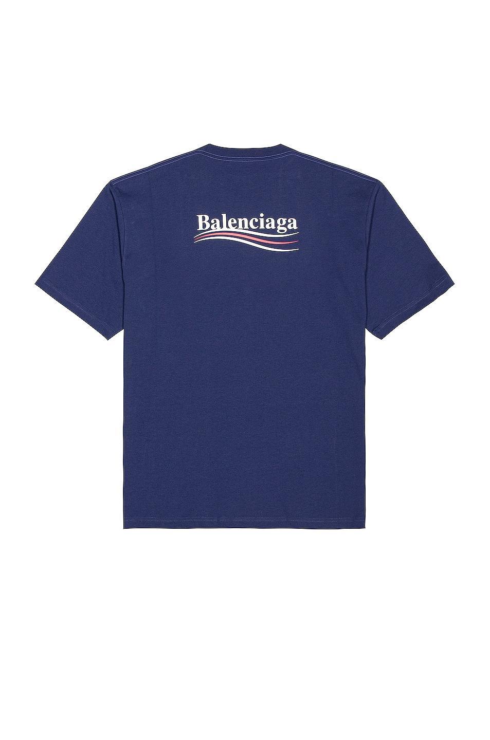 Balenciaga Short Sleeve Large Fit Tee in Navy Product Image