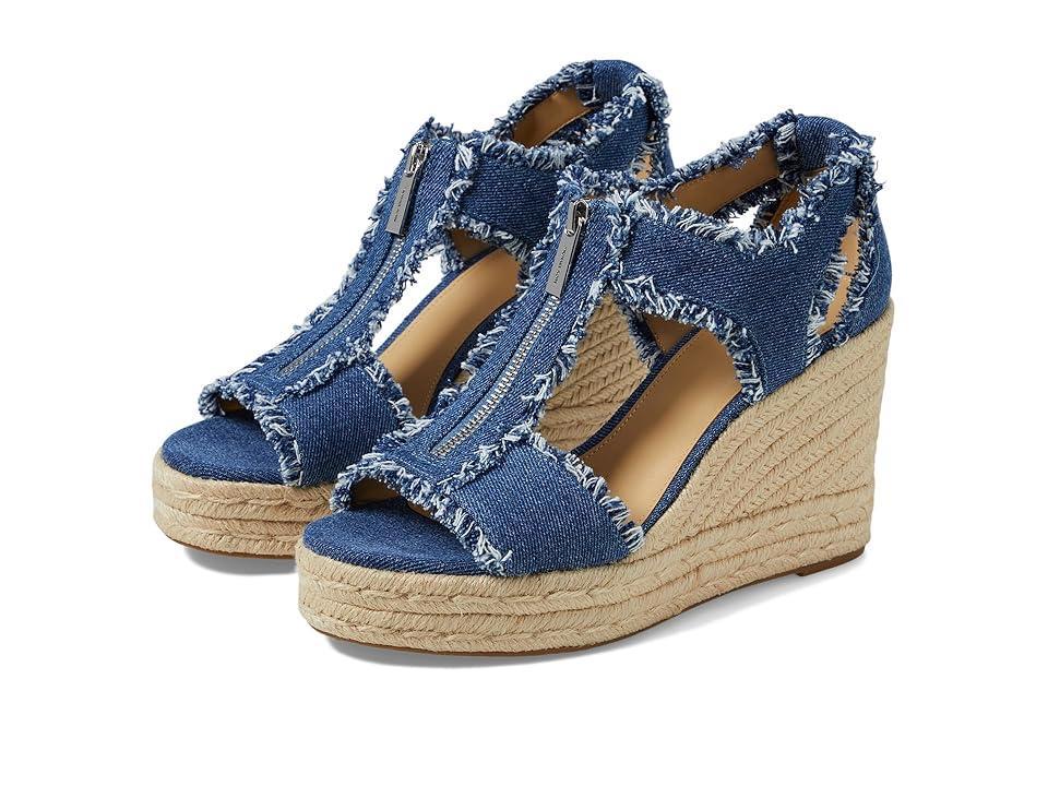 MICHAEL Michael Kors Berkley Mid Wedge (Denim) Women's Shoes Product Image