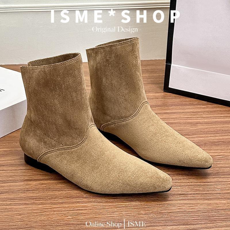 Low Heel Plain Short Boots Product Image