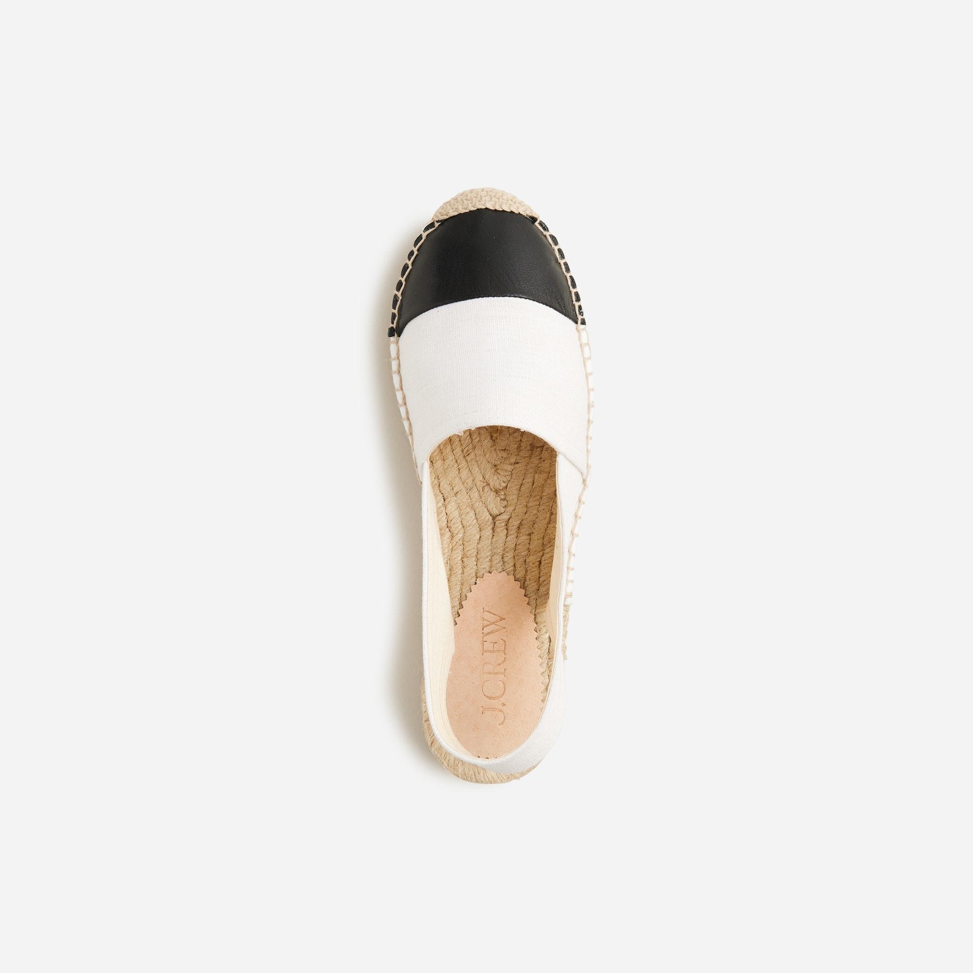 Made-in-Spain cap toe slingback espadrilles in canvas Product Image