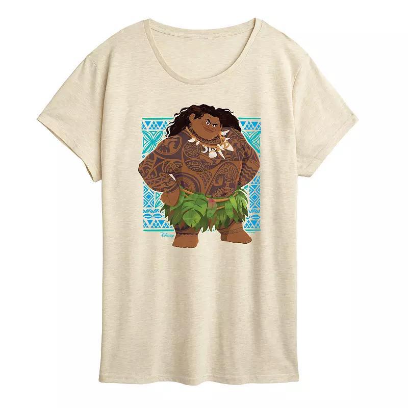 Disneys Moana 2 Maui Womens Portrait Tribal Graphic Tee Brown Product Image