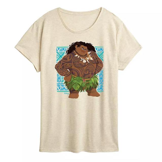 Disneys Moana 2 Maui Womens Portrait Tribal Graphic Tee Brown Product Image