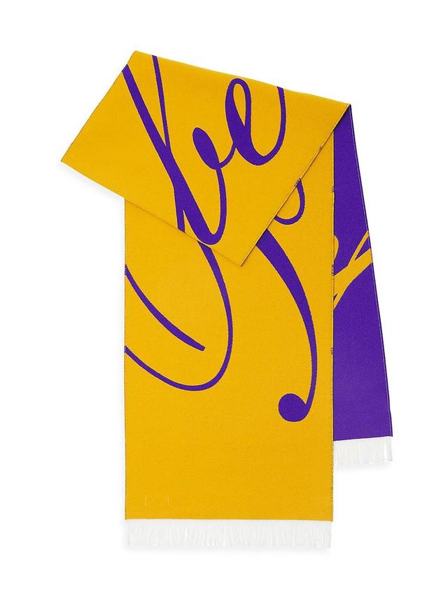 Womens Fringed Logo Wool & Silk Scarf Product Image