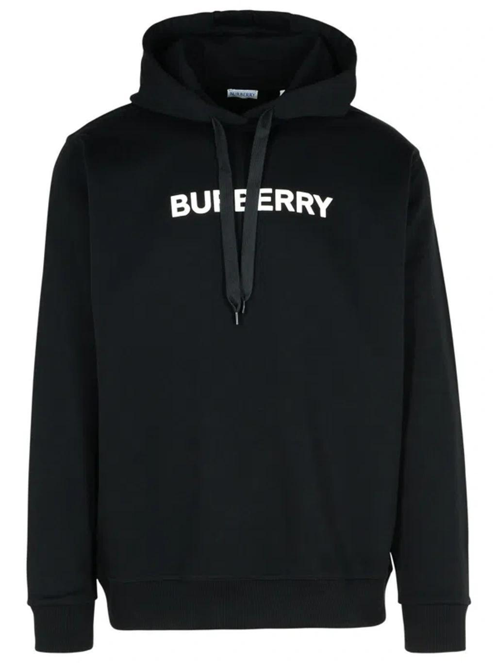 Logo Printed Drawstring Hoodie In Black Product Image