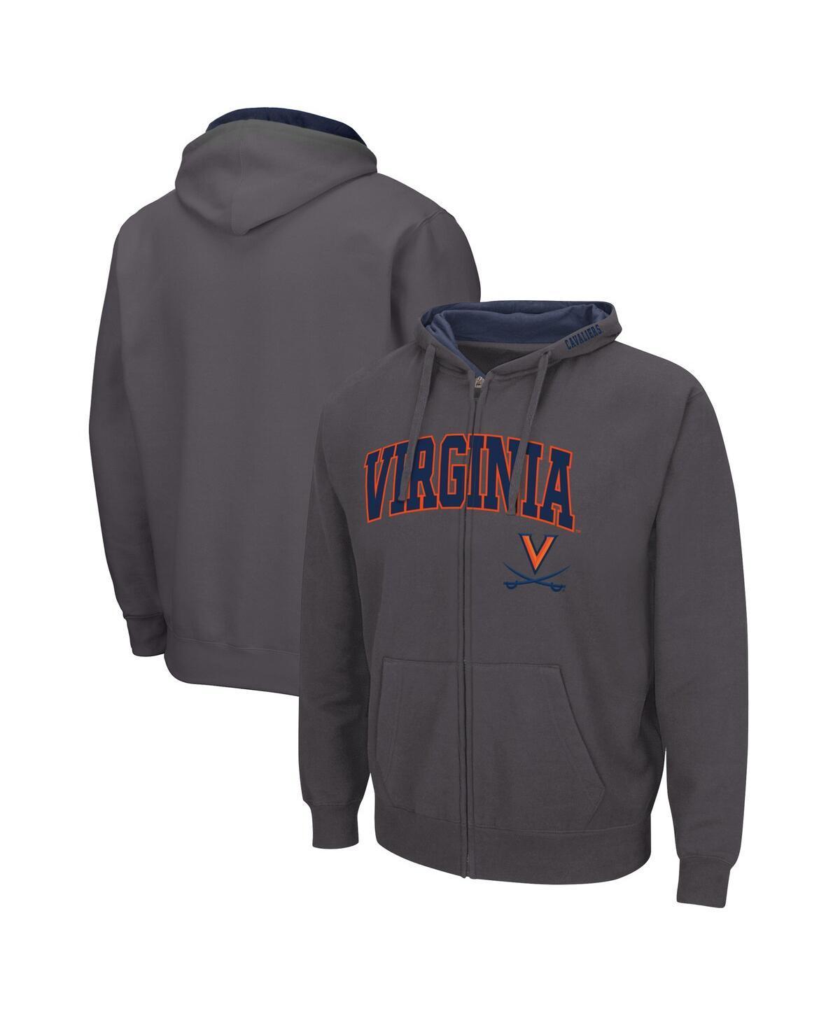 Mens Colosseum Charcoal Virginia Cavaliers Arch & Logo 3.0 Full-Zip Hoodie Product Image