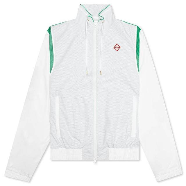 Perforated Layered Track Jacket - White/Green Male Product Image