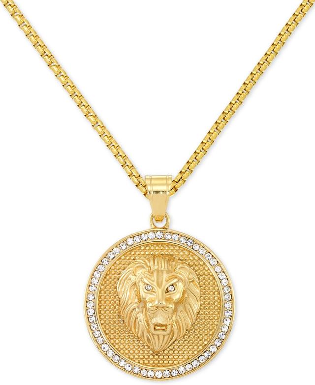 Legacy for Men by Simone I. Smith Mens Crystal Lion Medallion 24 Pendant Necklace in Yellow Ion-Plated Stainless Steel Product Image