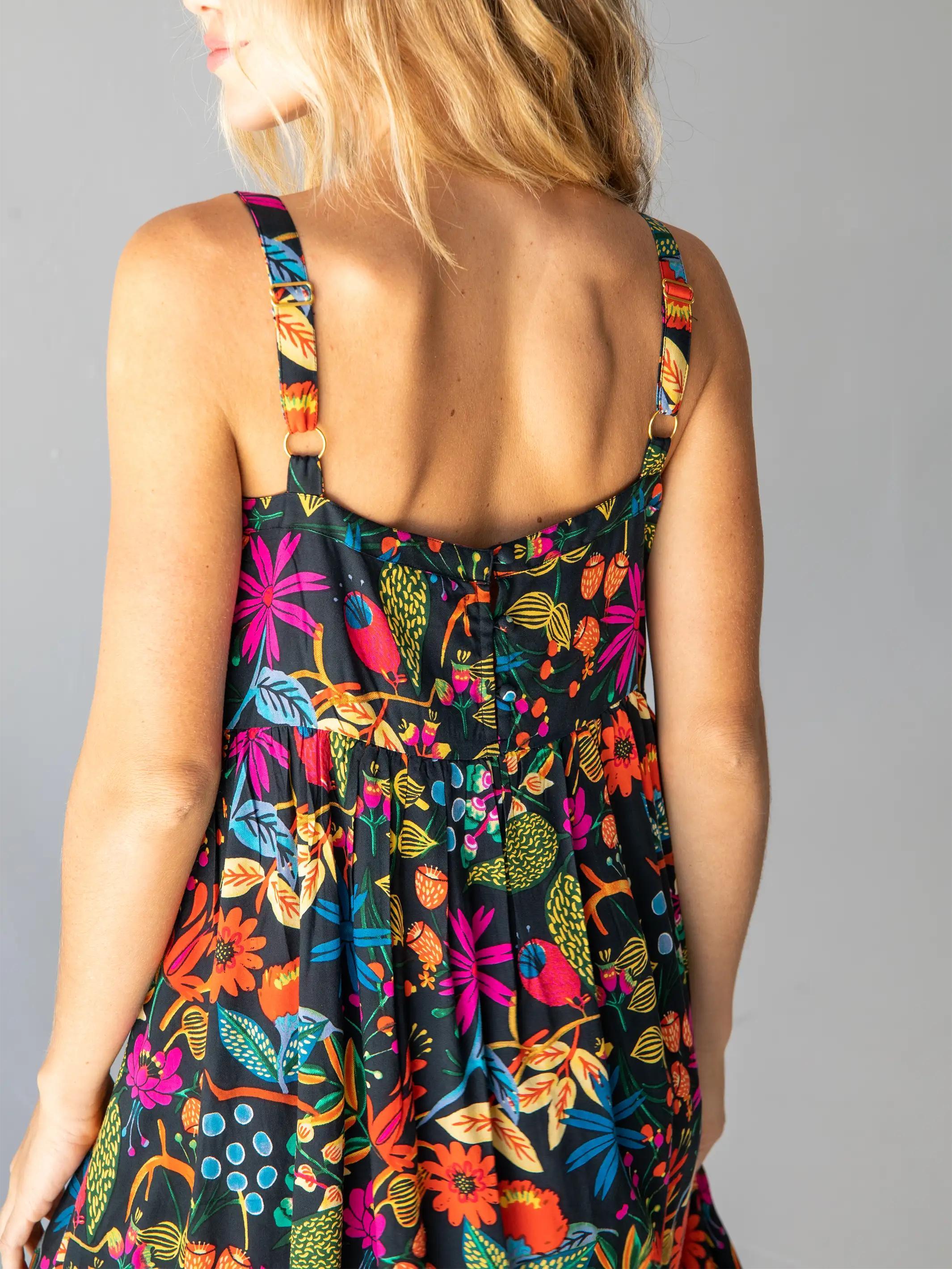 Patti Mini Dress - Black Neon Floral Product Image