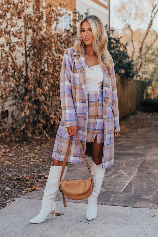 Falling For You Plaid Coat Product Image