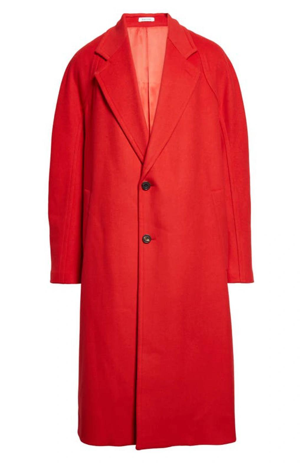 Men's Wool-cashmere Oversized Coat In Lust_red Product Image