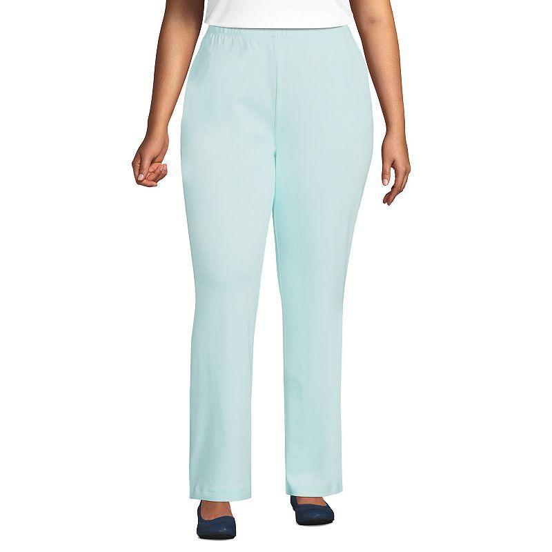 Plus Size Lands End Sport Knit High-Waist Pull-On Pants, Womens Product Image