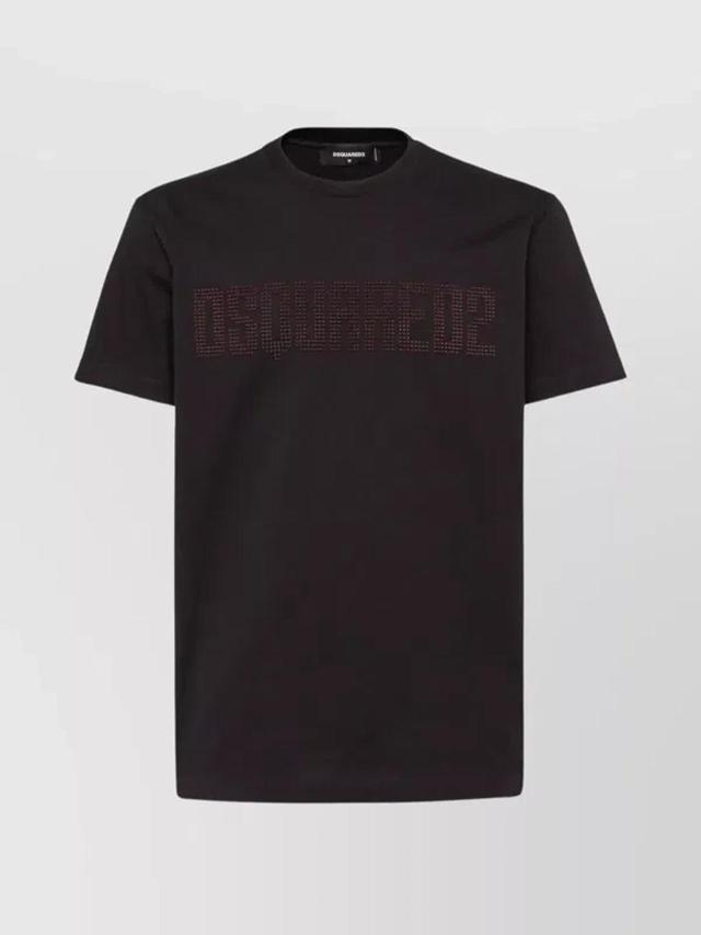 DSQUARED2 Crystal-logo Cotton T-shirt In Black Product Image