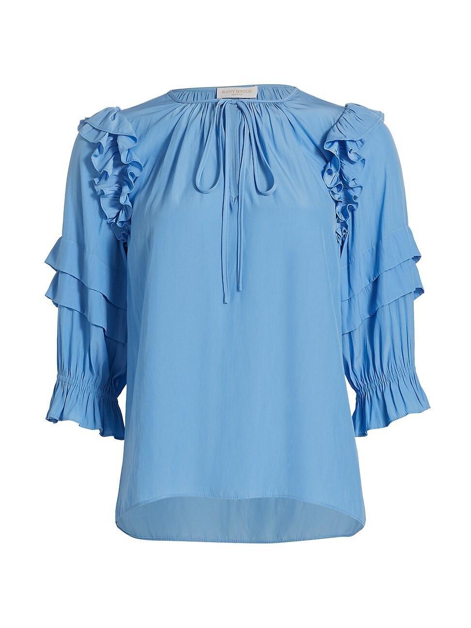 Womens Samira Ruffle-Trim Blouse Product Image