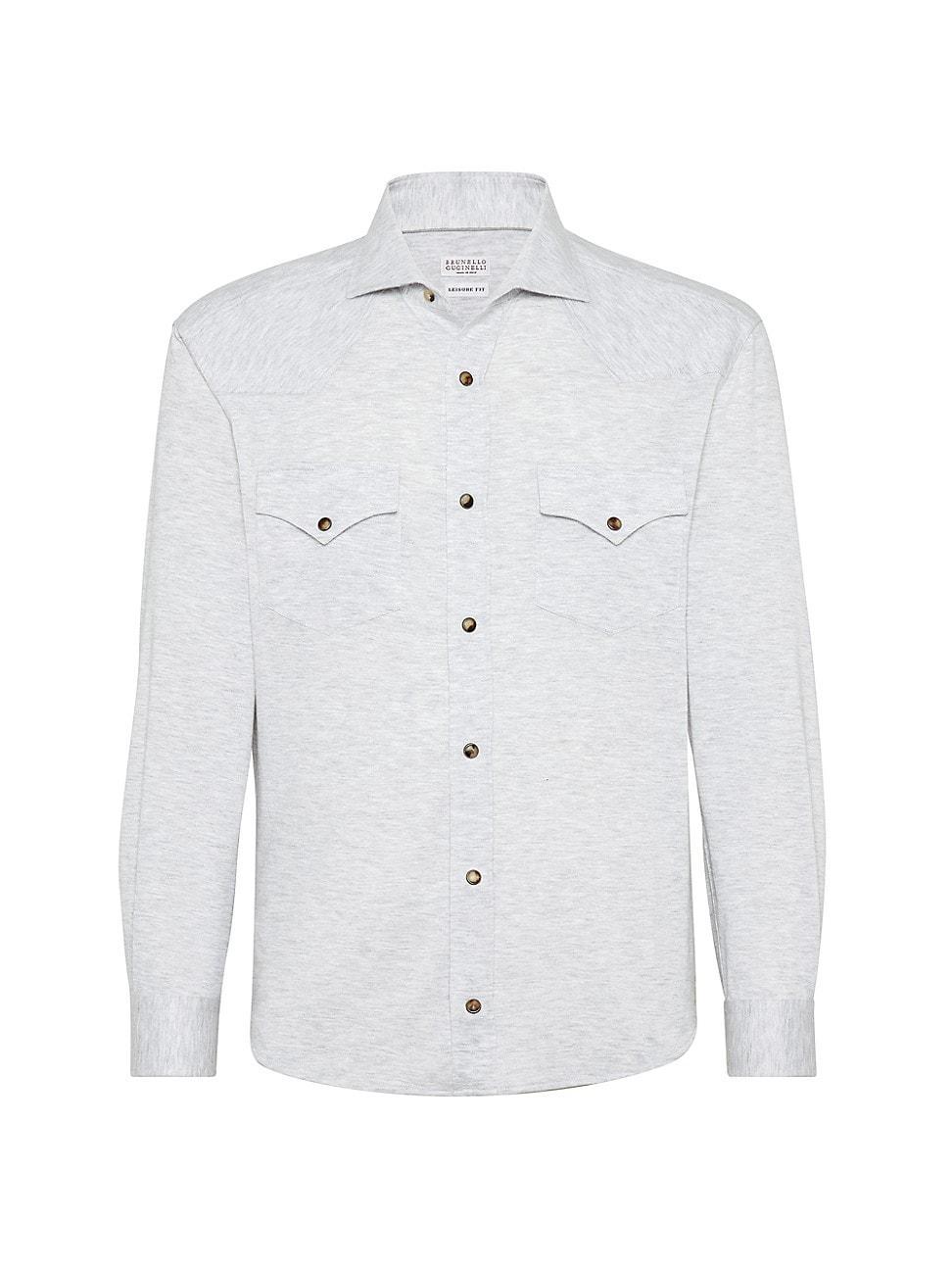 Mens Linen And Cotton Jersey Western Shirt Product Image