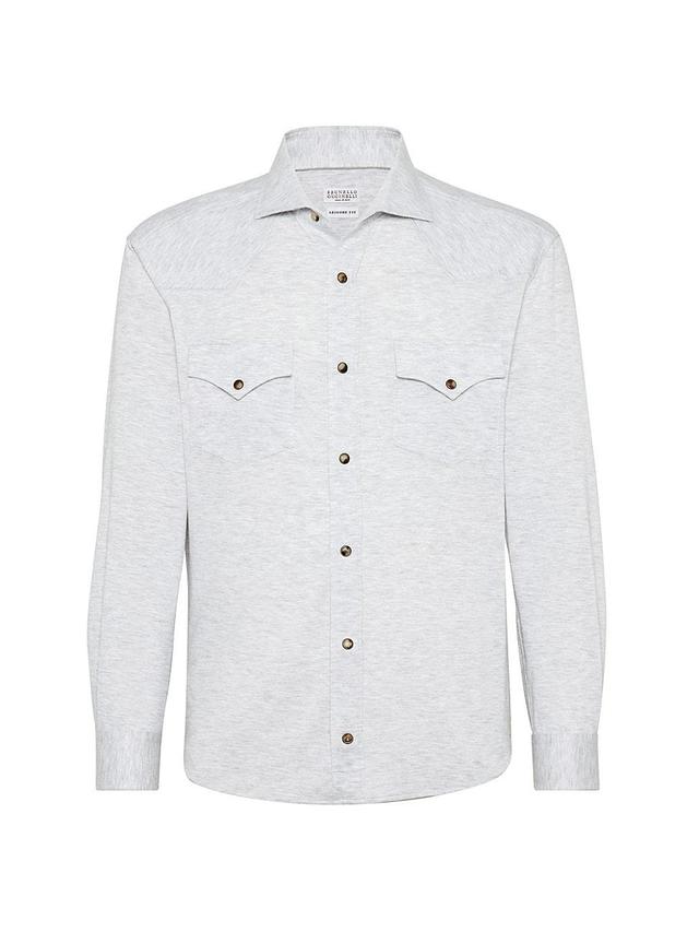 Mens Linen And Cotton Jersey Western Shirt Product Image