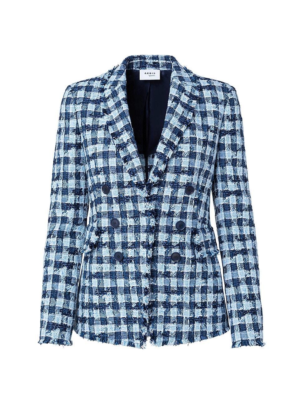 Womens Gingham Tweed Blazer Product Image