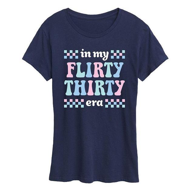 Womens In My Flirty Thirty Era Graphic Tee Blue Product Image