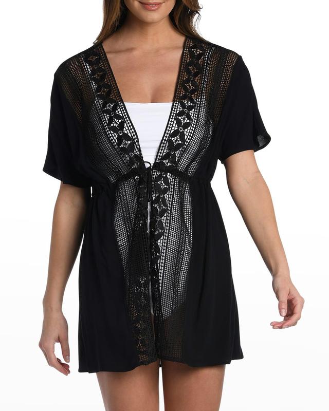 Coastal Crochet Short-Sleeve Kimono Product Image