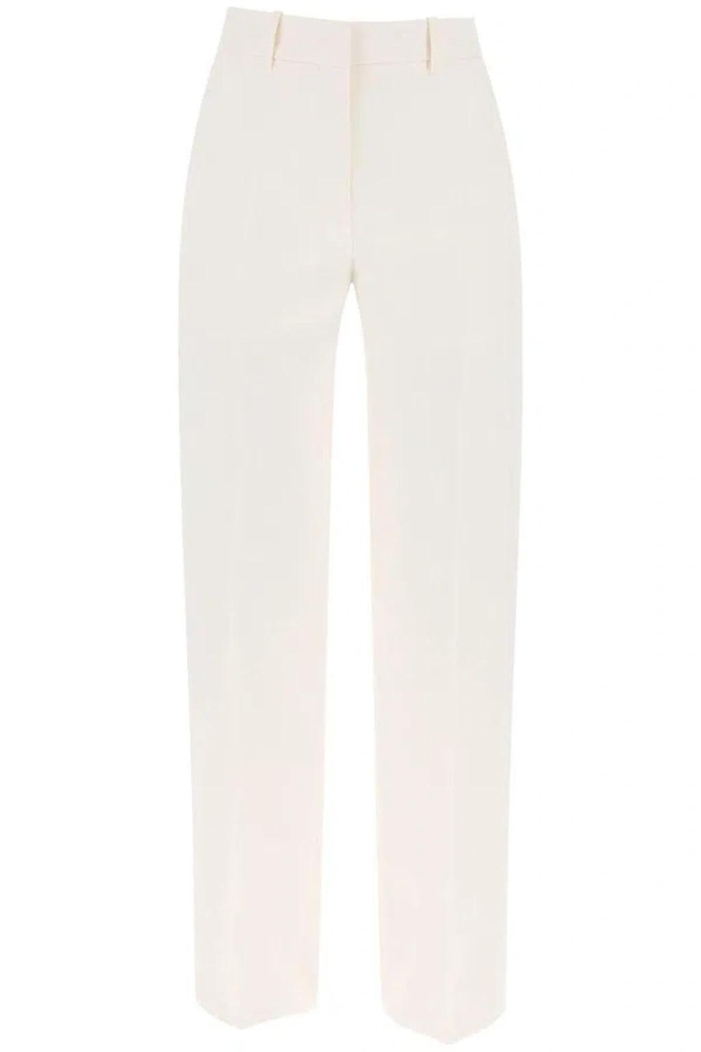 VALENTINO Toile Iconograph-jacquard Crepe Couture Trousers In White Product Image