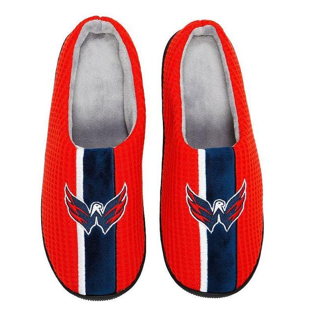 Mens FOCO Washington Capitals Team Stripe Memory Foam Slide Slippers Product Image